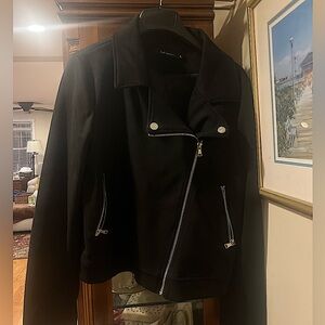 Black Suede Bomber Jacket!